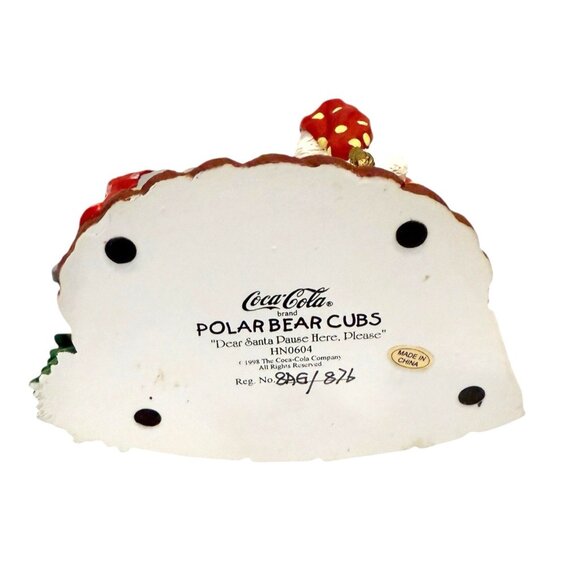 Coca-Cola Polar Bear Cubs Collection Dear Santa Pause Here, Please Vtg 1998 - Picture 6 of 8